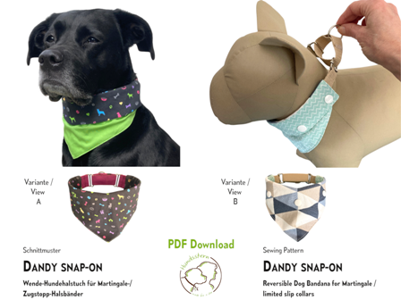 DANDY snap-on Wende-Hundehalstuch
